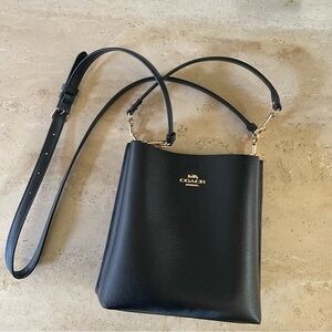 Coach Black Pebbled Leather Shoulder Bag